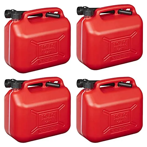4x Kraftstoffkanister 10 Liter rot Kunststoff Reserve Diesel Benzinkanister
