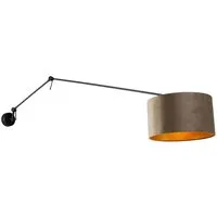 Qazqa Wandleuchte Blitz in Taupe, 1-flammig, modern - Stilvolle Wandleuchte für den Innenbereich, flexibel verstellbar und aus robustem Stahl. Ideal für eine angenehme Atmosphäre mit maximal 60 W. Perfekt, um dein Zuhause individuell zu gestalten.