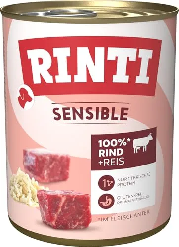 RINTI Sensible Nassfutter für Hunde mit Rind & Reis von RINTI