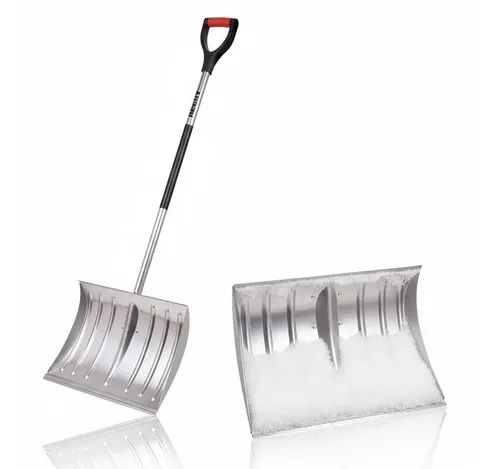 Hecht Schneeschieber Schneeschaufel Aluminium leichtgewichtig, 46 cm Arbeitsbreite, mit 108 cm langem Stiel, Robuste Profilkante, D-Gummigriff