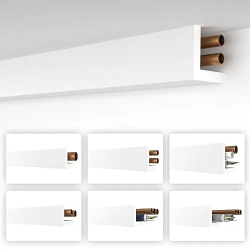 HEXIMO Winkelprofil weiß 1.7 Meter - XPS Abdeckleisten für Heizungsrohre - Dämmstoffe - Ideal zur Verdeckung von Rohren und Kabeln, sorgt für nahtlose Übergänge und präzise Abschlusskanten. Made in Germany und einfach zu montieren.