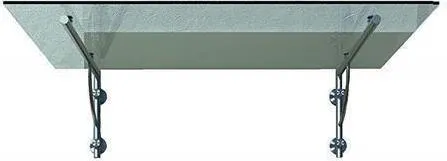 BuyLando (LB) 150x90 cm Klarglas Glasvordach inkl. Edelstahlhalter gebürstet