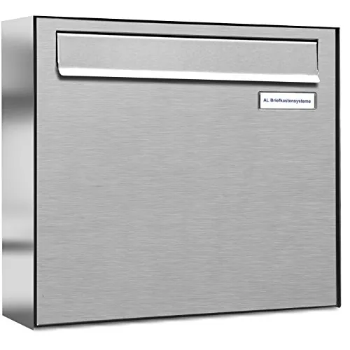 AL Briefkastensysteme 1er Briefkasten für Tür-/Zaundurchwurf - Wandbriefkasten aus wetterfestem V2A Edelstahl, lebenslange Garantie gegen Durchrostung und geeignet für DIN A4 Briefe.