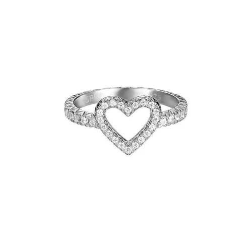 Esprit Fingerring Brilliance Heart ESRG92050A180 - Fingerring aus 925er Sterlingsilber mit funkelnden Zirkonia, elegant und perfekt für besondere Anlässe oder als Geschenk.