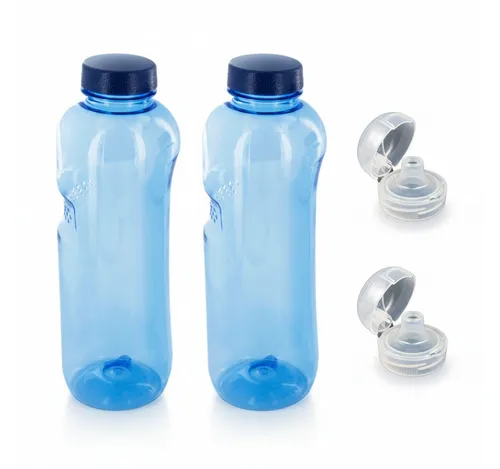 Greiner Trinkflasche, 2x Kavodrink Tritan 1 L + 2x Flip Top