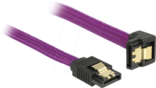 DELOCK 83696 - Kabel SATA 6Gb/s 50cm violett un/ge Metall
