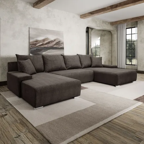 Kaiser Möbel Ecksofa Livorno U, Couch U Form in Braun in braun von Kaiser Möbel