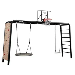 BERG Klettergerüst PlayBase Extra Large + Ultimate Set - Klettergerüst für vielseitigen Spaß im Garten mit Reckstange, Leiter und Monkey Bars. Ideal für Sport, Spiel und Entspannung – ganz ohne Beton!