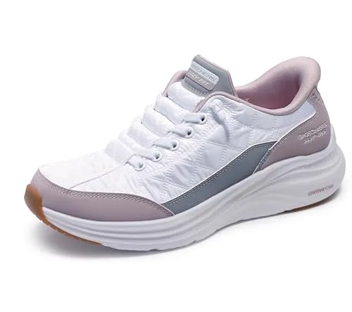 Skechers Damen Contour Foam Sneaker, Weiß, 40 EU - Damen-Sneaker mit veganem Konturschaum, luftgekühltem Memory-Schaum und maschinenwaschbar für optimalen Tragekomfort.