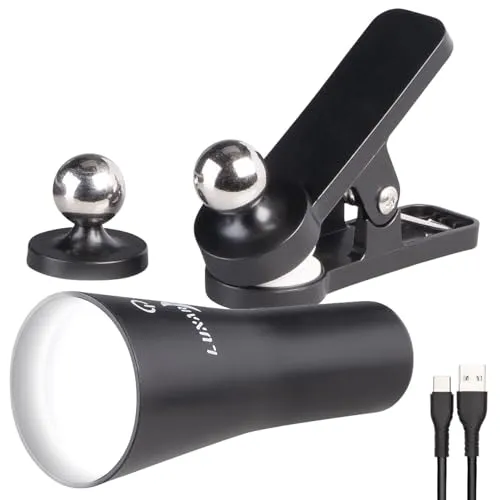 Lunartec Klemmleuchte: 3in1-Akku-Wand-, Klemm- und Taschenlampe, mit 3 Leuchtmodi, schwarz (Klemmspot, Magnet-Lampen Akku, Leselampe Bett)