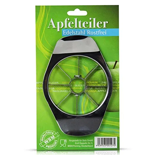 Edelstahl Apfelteiler Apfelschneider Apfel Obst Apfel Schneider Apfelspalter 15,5 x 11 cm
