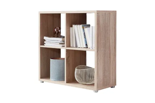 BMG Möbel Würfelregal Nizza 4er Eiche Sonoma - Bücherregal in stilvollem Eiche Sonoma Design, ideal für modernes Wohnen. Das 4er Würfelregal bietet viel Stauraum und ist leicht montierbar.