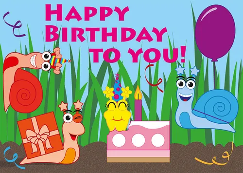 Postkarten Geburtstag Glückwunsch Schneckenpost Happy Birthday Schneckenparade 2