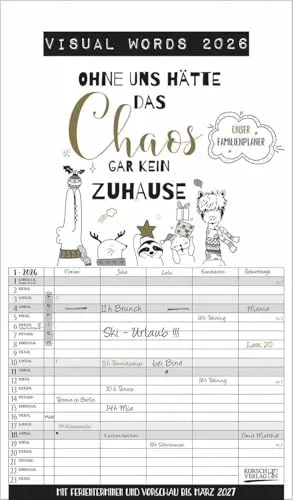 Visual Words Familienplaner 2026 von Korsch Verlag
