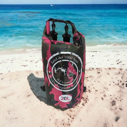 Dry Bag 20 Liter Pink Camouflage Trockensack Seesack wasserdicht Beach Packsack