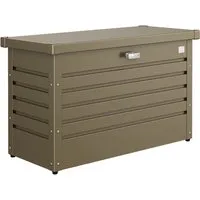 BIOHORT Freizeitbox 100 - Aufbewahrungsbox in bronzefarben - Sonstige Gartenmöbel, robuste Stahlkonstruktion mit Zylinderschloss, ideal zum sicheren Verstauen von Gartenutensilien. Maße: 101x46x61 cm.