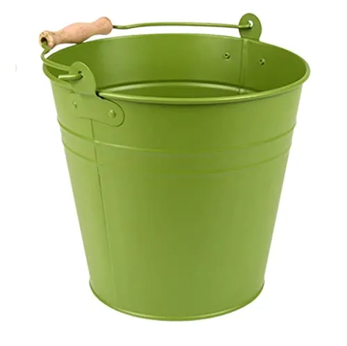 Esschert Design Eimer 4,9 Liter - Metall verzinkt (Grün)