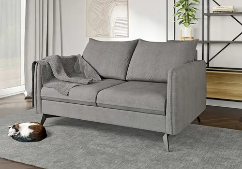 S-Style 2-Sitzer Sofa Azalea mit schwarzem Metallgestell in grau von S-Style Möbel