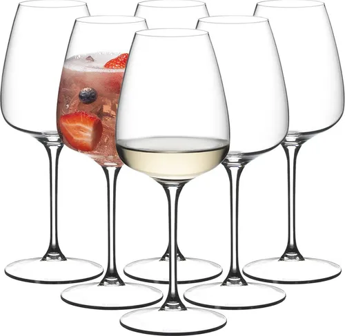 Riedel GRAPE Weißwein / Champagnerglas / Spritz Drinks 6er Set - DS - Gläser Set für Weißwein, Champagner und Spritz Drinks, aus klarem Kristallglas, spülmaschinenfest und mit modernem Design für stilvolle Tischdekoration.
