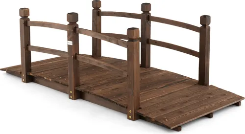 Gartenbrücke Holzbrücke Teichbrücke 171 x 76,5 cm mit Geländer