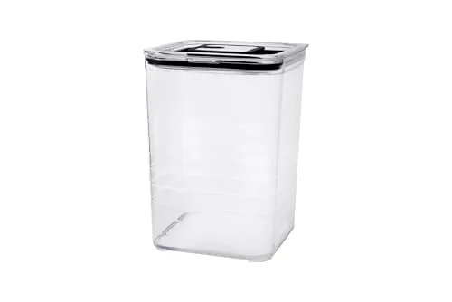 Sallys Vorratsdosen – Transparente, BPA-freie Aufbewahrungsboxen mit luftdichtem Soft-Touch-Silikondeckel. Perfekt für Mehl, Zucker, Müsli & mehr. Robust, spülmaschinengeeignet (2800 ml - Quadratisch)