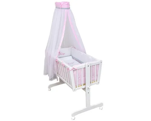 Schaukelwiege Babywiege Holz Weiß