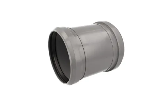 Valsir Ablaufrohr HT Doppelmuffe, mit Mittelsteg/Anschlag und beidseitiger Steckmuffe, Ø 50 mm