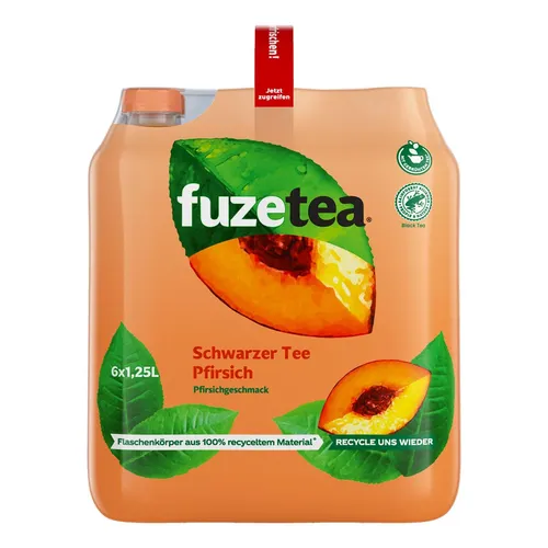 SONSTIGE Fuze Tea Eistee Schwarzer Tee Pfirsich 1,25 Liter, 6er Pack