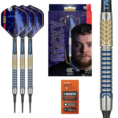 Produktbild Target Darts Josh Rock Gen 1 Softdarts, 90% Tungsten Darts, Generation 1, 20G | Pixel Softdarts Set, Player Edition Darts mit schwarzen elektronischen Softdarts-Spitzen