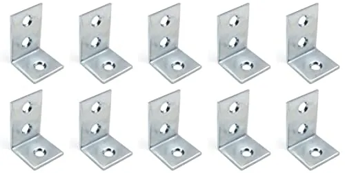 Design61 10er Set Winkelverbinder Möbel Winkel L-Winkel Stahl Verzinkt 31mm x 21mm