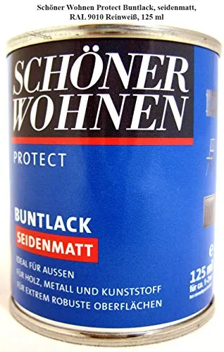 Protect Buntlack 125 ml, RAL 9010 Reinweiß - Alkydharzlack, seidenmatt