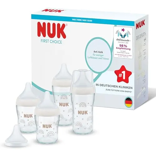 Produktbild NUK Perfect Match Babyflaschen | Anti-Kolik-Trinkflasche | 120 ml & 230 ml | 4 Stück