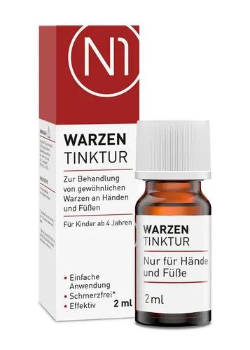 N1 Warzen Tinktur 6ml - Effektiver Warzenentferner, schmerzfrei und nur 1x pro Woche anwenden