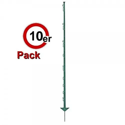 Göbel 10 Stk. Weidezaunpfahl 105cm Kunststoffpfahl mit Stahlnagel grün 10663