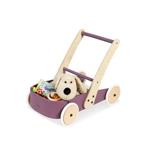 Pinolino® Lauflernwagen Fiete – Lila Holz Lauflernhilfe mit Bremssystem - Der Pinolino Lauflernwagen Fiete aus massivem Holz unterstützt die ersten Schritte deines Kindes. Mit einem individuellen Bremssystem und geräuscharmen Gummirädern ist er ideal fürs sichere Laufenlernen. Für Kinder von 1 bis 6 Jahren.