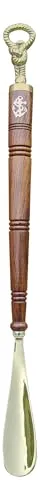Schuhanzieher Schuhlöffel Messing/ Holz 62 cm lang