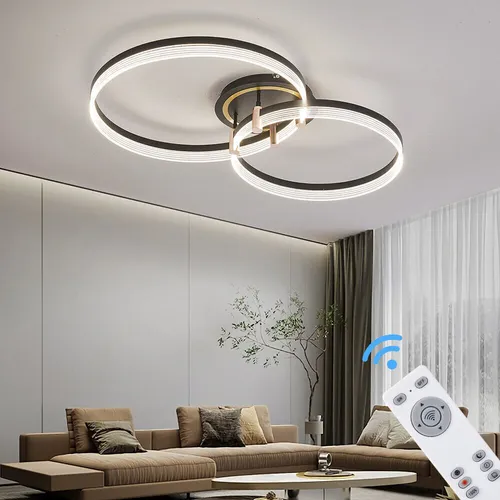 Euroton LED Deckenleuchte mit Fernbedienung & App - Moderne Deckenleuchte mit stufenlos einstellbarer Lichtfarbe und Helligkeit über Fernbedienung oder Handy-App. Energieeffizient und ideal für jeden Raum!
