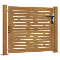 vidaXL Gartentor 105x105 cm aus Cortenstahl - Gartenzäune - Robustes, quadratisches Design in braun, ideal für einen eleganten und langlebigen Eingang in Ihren Garten.