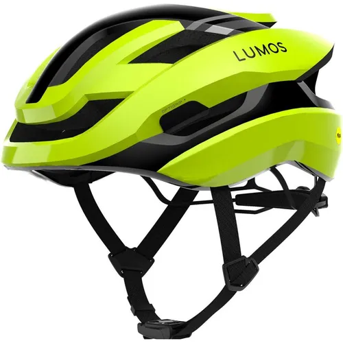 Lumos Ultra Fly Pro Mips - hyper green (54 - 61 cm) - Fahrradhelm mit MIPS-Technologie für optimalen Schutz und Sichtbarkeit bei Nacht, ideal für sichere Fahrten auf der Straße.