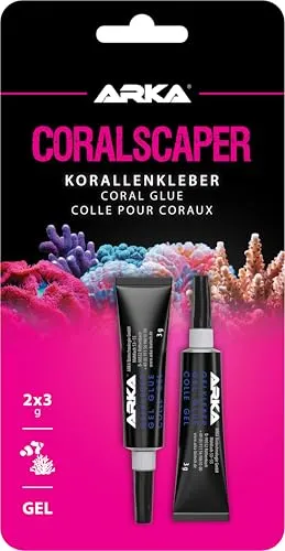 Korallenkleber Mini Gel – ARKA Coralscaper 2x 3g – ideal für präzises Verkleben einzelner Korallen & Ableger im Meerwasseraquarium – tropffrei, schnell haftend & portionsweise anwendbar