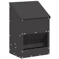 vidaXL Hühnerfütterer aus Stahl – Schwarz 21 x 16 x 33 cm - Robuster Hühnerfutterspender aus wetterfestem Stahl für drinnen und draußen. Mit 3 kg Kapazität und modernem Design – ideal für Garten und Terrasse. Einfache Montage und wenig Pflegeaufwand!