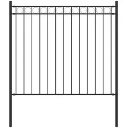 vidaXL Gartenzaun Stahl 1,7x0,8 m Schwarz - Gartenzäune: Stabiler und langlebiger Stahlzaun mit elegantem kreisförmigem Oberteil für optimale Privatsphäre und Sicherheit in Ihrem Garten.