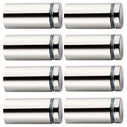 Stück Glas-Abstandshalter Ø 12 mm mit 17,5 mm Wandabstand Chrom poliert Wandabstandhalter Glasabstandhalter Punkthalter von SO-TECH® 8