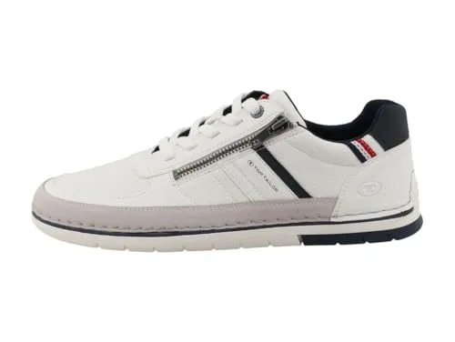 TOM TAILOR Sneaker aus Lederimitat/Textil in Weiß, Größe 46 - Bequeme Sneaker für den Alltag, aus pflegeleichtem Lederimitat und Textil, ideal für lässige Outfits. Mit runder Schuhspitze und schnürbarem Verschluss.
