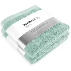 herzbach home Premium Handtücher 50 x 100 cm 2er-Set (Mint) - Handtücher aus 100% natürlicher Baumwolle, weich und saugstark. Hochwertige Verarbeitung in Portugal sorgt für Langlebigkeit und ein luxuriöses Hautgefühl.