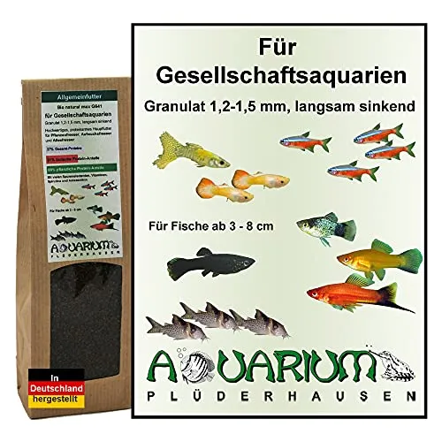 AQUARIUM-PLÜDERHAUSEN Zierfischfutter Gesellschaftsaquarien auch Tropheus, Gran 1,2-1,5mm,100g/250ml
