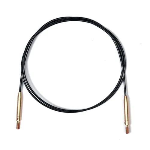 KnitPro K10576 Kabel, Edelstahl, Schwarz/Gold, 120cm