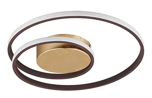 Reality Leuchten Zibal LED Deckenleuchte R62911124 - Metall Deckenleuchte in rostfarbig mit 22 Watt LED, warmweißem Licht und Switch Dimmer für individuelle Helligkeitseinstellungen. Ideal für stimmungsvolle Ausleuchtung.