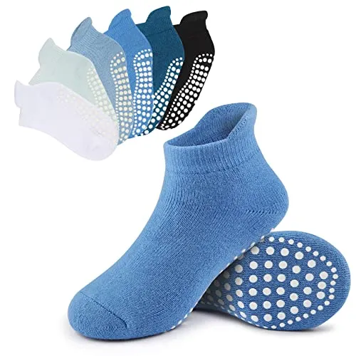 Mowenti Stoppersocken Jungen ABS Baby Socken Antirutschsocken 6 Paar Mädchen 1-3 Jahre Kleinkind Krabbelsocken Kinder Bunt_3 Kurze