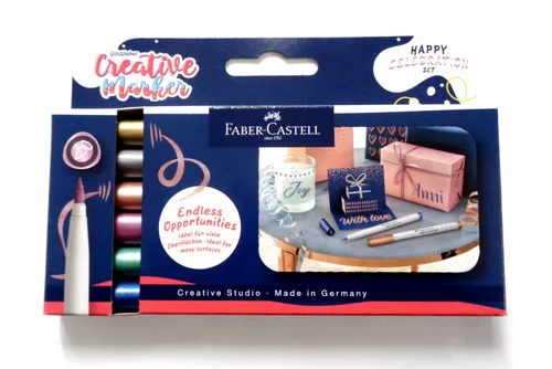 FABER-CASTELL Creative Marker GOLDFABER, 6er Etui  Große Pinselspitze
